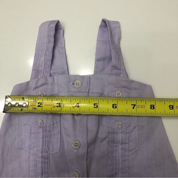 Girls Guayabera Style Lavender Jumpsuit 100% Linen Size 0T = 6-12 Months - Picture 7 of 7